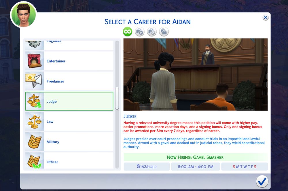 Getting career benefits for a degree with honors in The Sims 4 Discover University Cheats