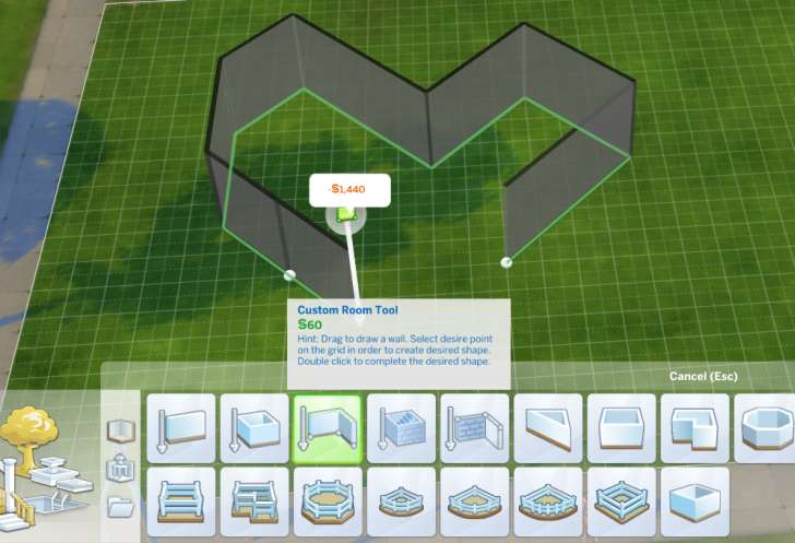 Sims 4 Building How-To's: custom room tool
