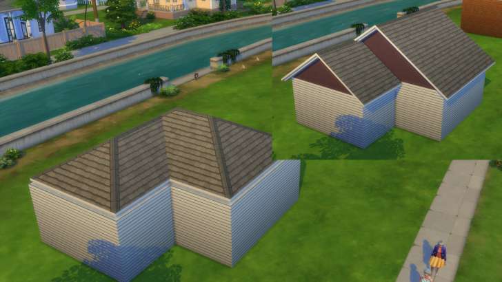 Sims 4 Building How-To's: two simple combined roofs