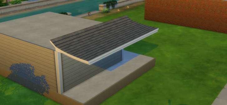 Sims 4 Building How-To's: awning styled roof
