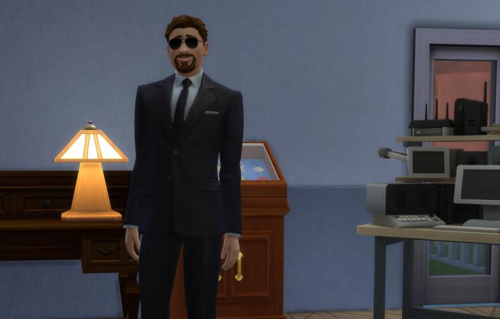 Man in Black for Covert Operator in The Sims 4 StrangerVille Game Pack