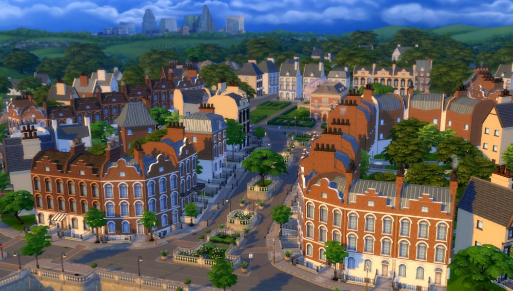 The new town of Britechester in The Sims 4 Discover University Expansion Pack