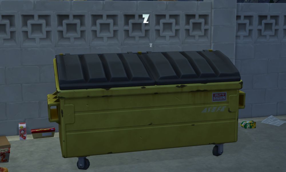 Sleeping in a Dumpster in The Sims 4 Eco Lifestyle