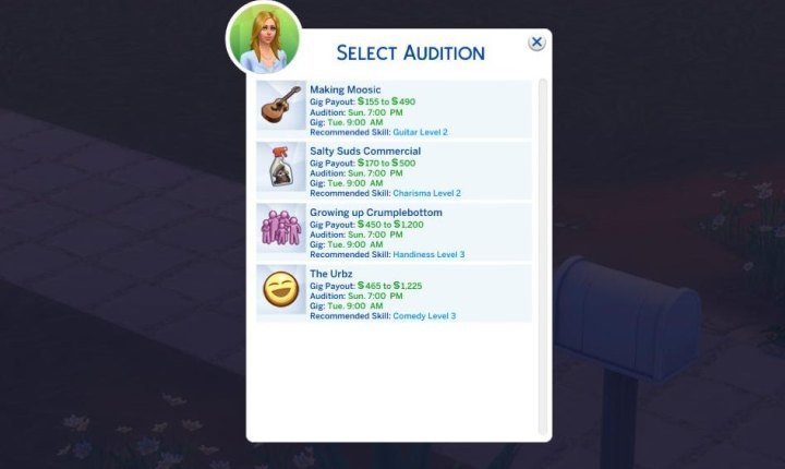 The Sims 4 Get Famous: Acting auditions