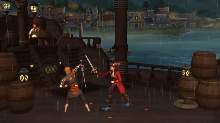 The Sims 4 Get Famous pirate movie set and costumes