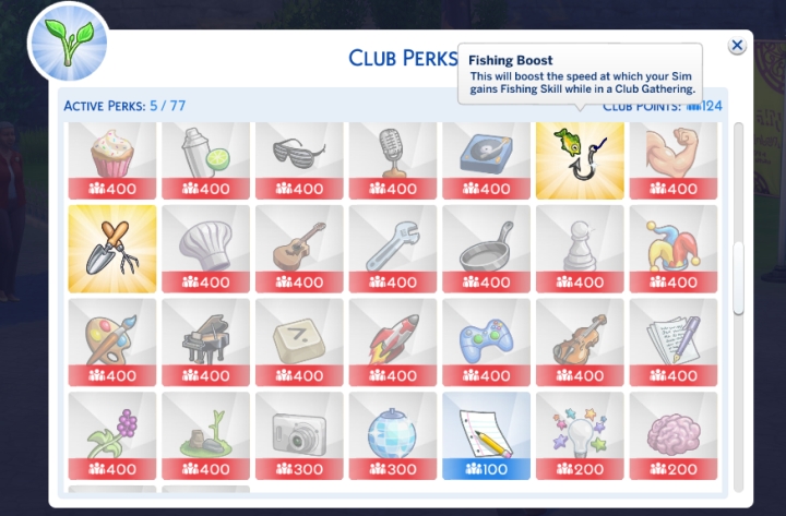 Skill Perks increase gains during club gatherings, which can be used tactically to help your Sims advance much faster.