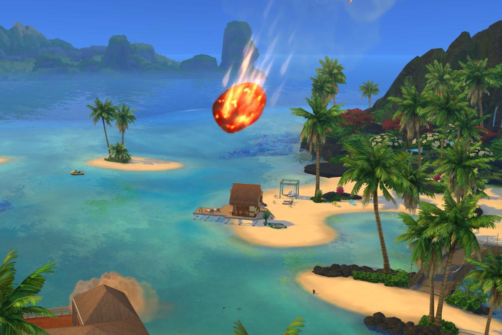 A Volcanic Eruption in The Sims 4 Island Living