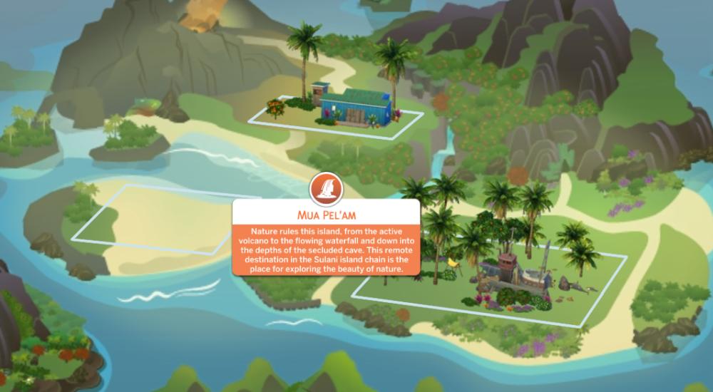 The Sims 4 Island Living - The Island of Mua Pel'am is a nature reserve with a pollution problem. Taking care of the island improves the ecosystem.