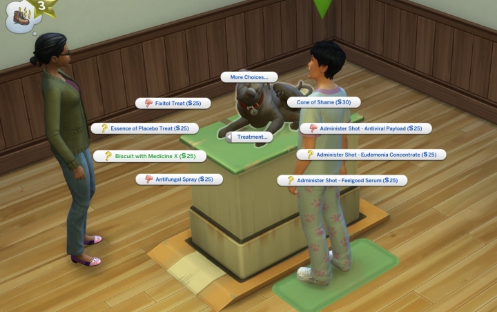 how to treat a pet in the Sims 4