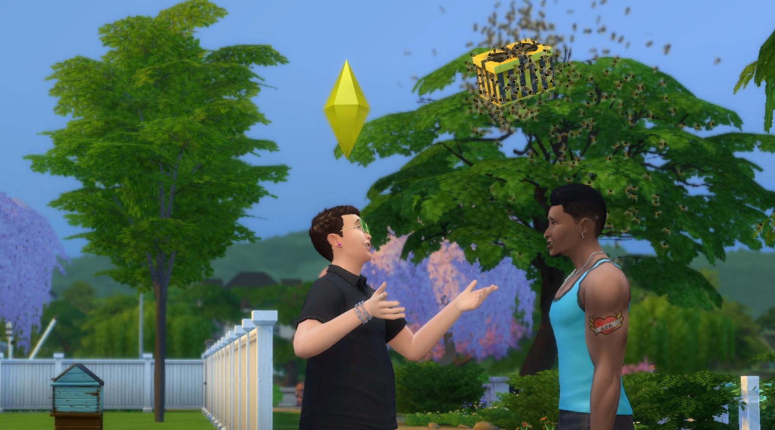 Fetch Gift from a Bee Swarm in The Sims 4 Seasons Expansion Pack