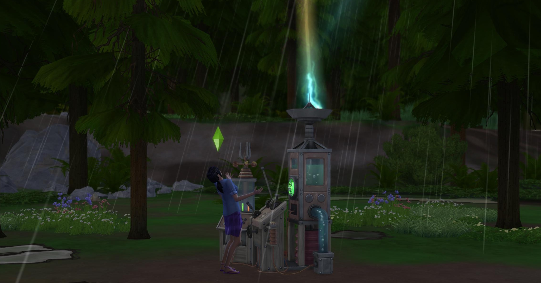 Dr. June's Weather controller machine in The Sims 4 Sesasons Expansion Pack
