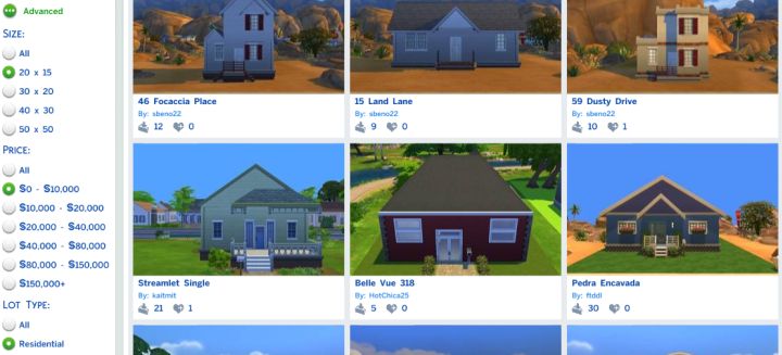 Find a House from the Sims 4 Gallery