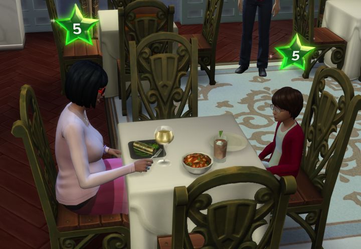 Selecting the Menu and recipe difficulty in The Sims 4 Dine Out Pack