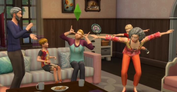 The Sims 4 Parenthood Game Pack: Having fun in the family living room