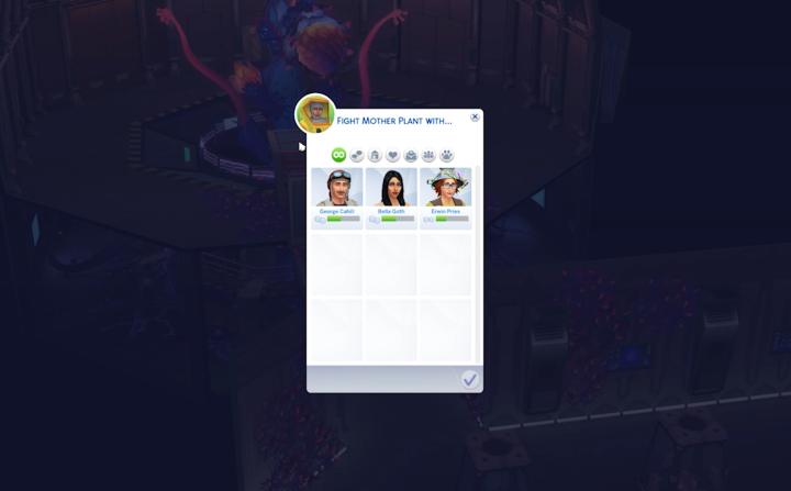 Ask Sims to fight the mother plant in Sims 4