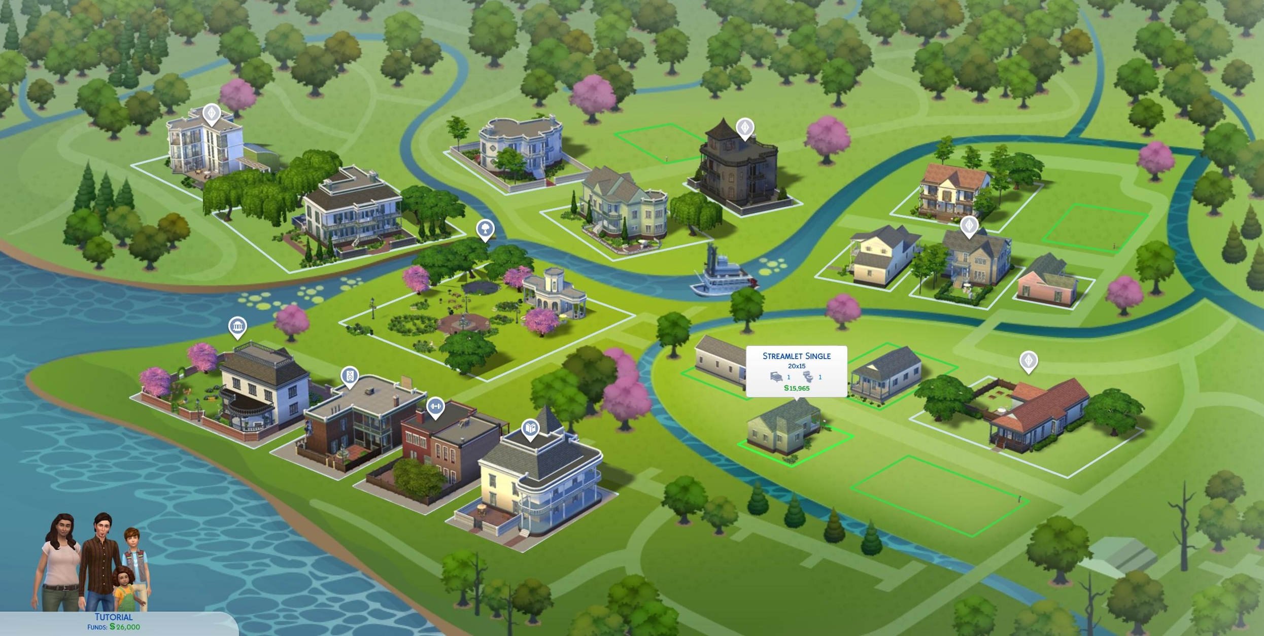 How to improve over a blank lot for a house in The Sims 4