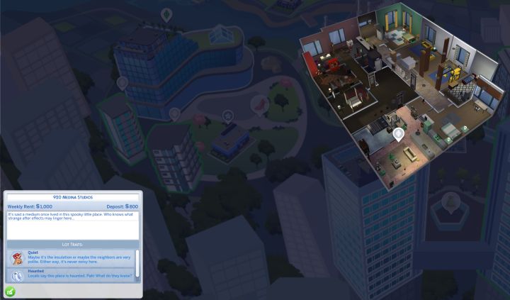 The Sims 4 Lot Traits apply to apartments and houses