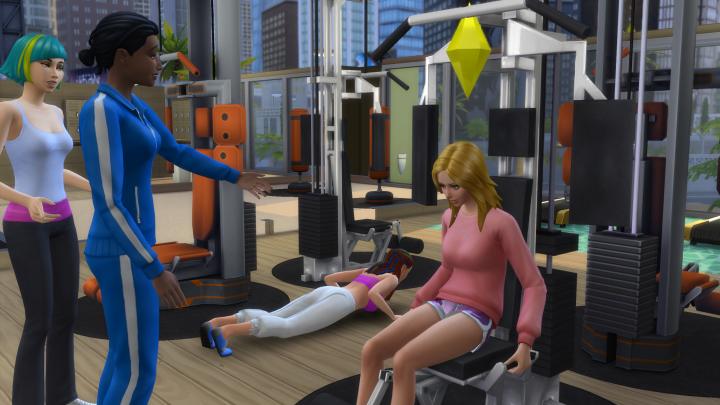 Working out in  The Sims 4 helps to burn calories