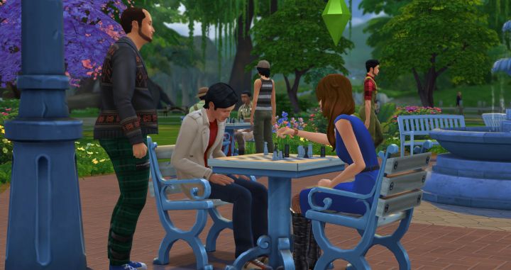 Sim playing Chess in The Sims 4