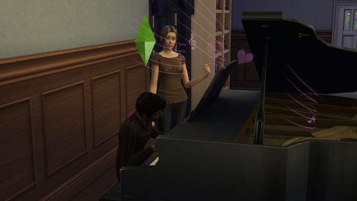 Serenading another Sim with Piano