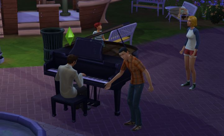 Playing for Tips with the Piano in The Sims 4