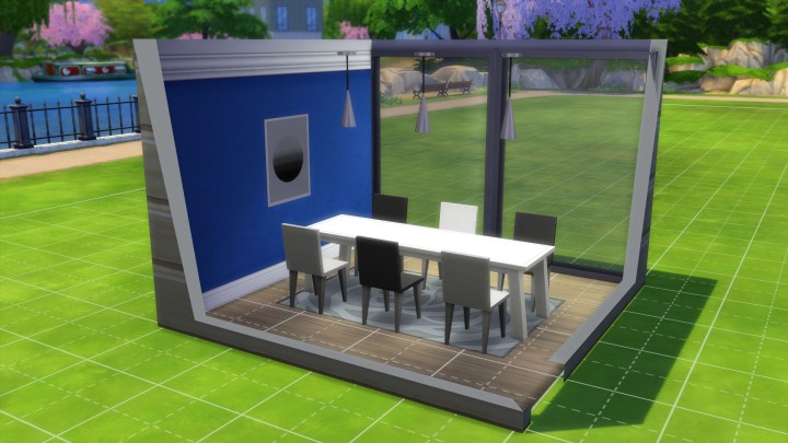 A Styled Room in The Sims 4 Cool Kitchen Stuff Pack