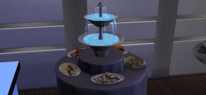 Buffet Table, filled with food, in the Luxury Party Stuff Pack