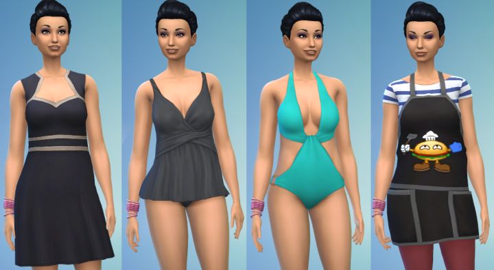 New female outfits in the Perfect Patio Stuff Pack