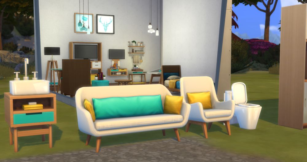 The Sims 4 Tiny Living Stuff - Objects you get with the pack - the new chairs and seating