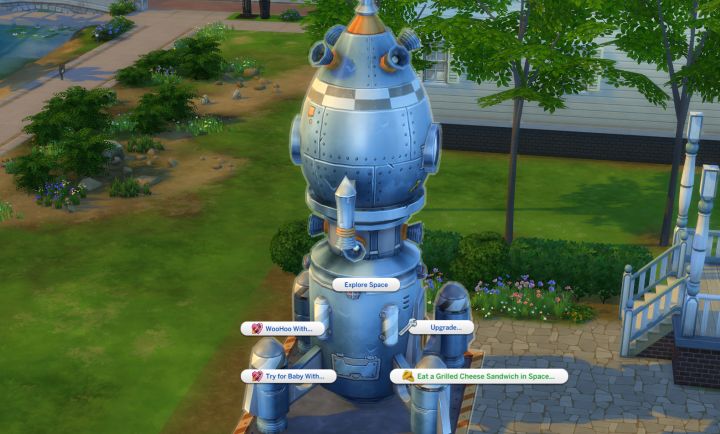 Eat a grilled cheese sandwich in space in The Sims 4