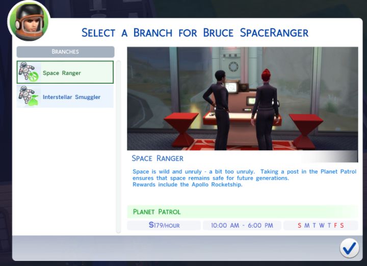 The Sims 4 Astronaut Career