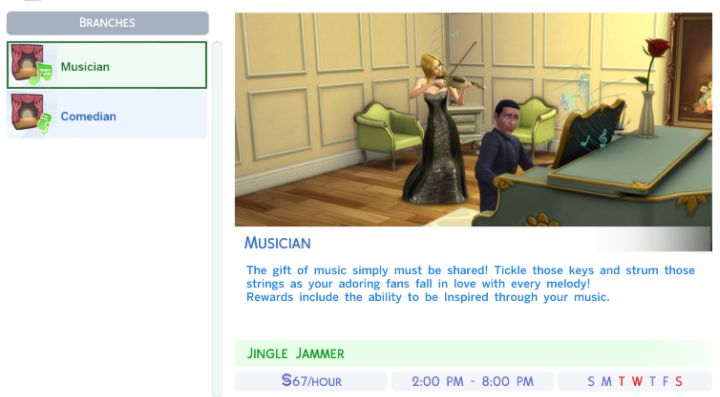 The Sims 4 Entertainer Career