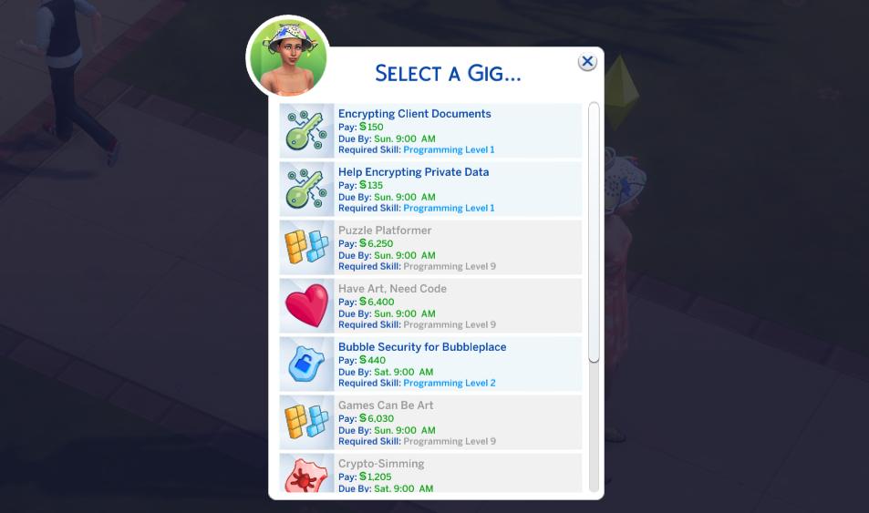 The Sims 4 Freelancer Career