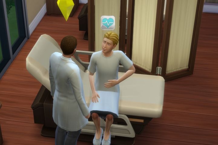 A Sim patient with burning belly