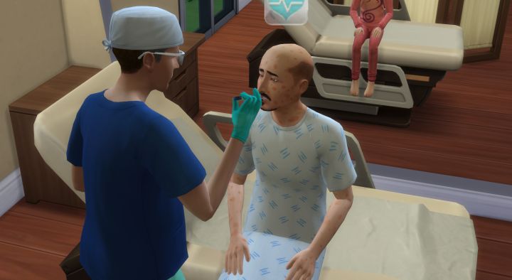 A Sim with a rash