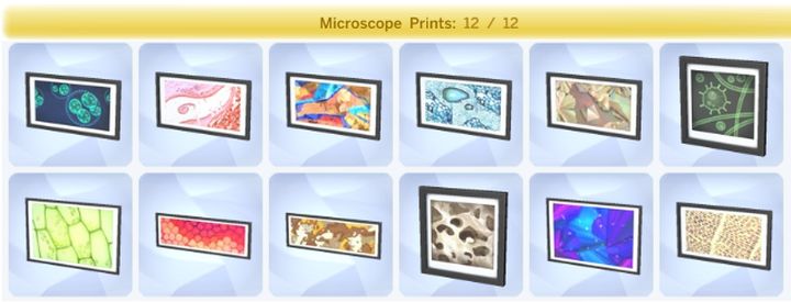 The Sims 4 Microscope Prints Collection