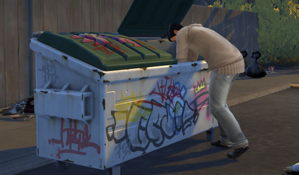 The Sims 4 Eco Lifestyle Cheats - you can find a lot in a dumpster in this new Expansion Pack