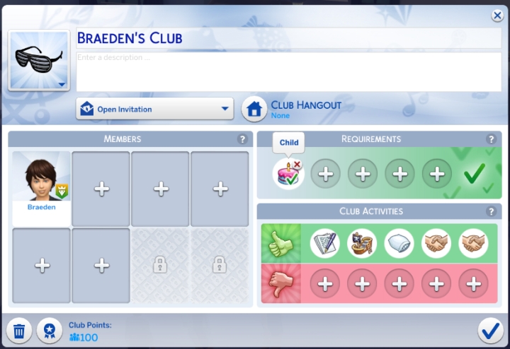 Get Together's Club Interface