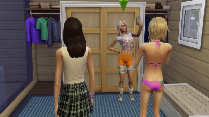 A walk-in closet in The Sims 4 Get Together