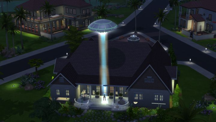 A UFO Abducts a Sim in The Sims 4 Get to Work