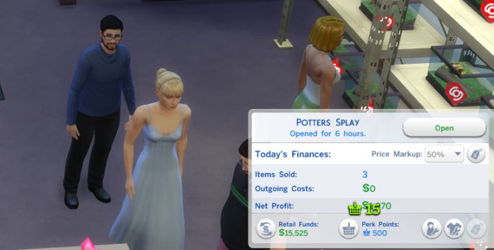 The Sims 4 Get to Work: Retail Perk Points