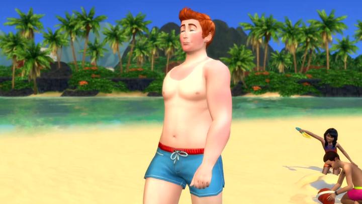 The Sims 4 Island Living - A Sim has an obvious sunburn