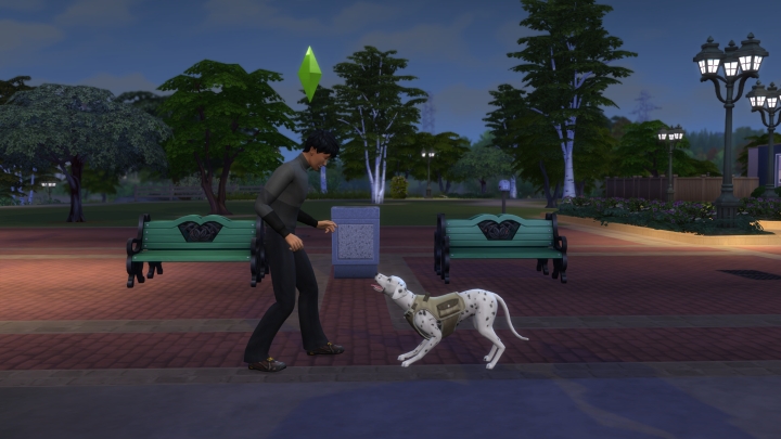 Walking a dog in the Sims 4 Pets Expansion