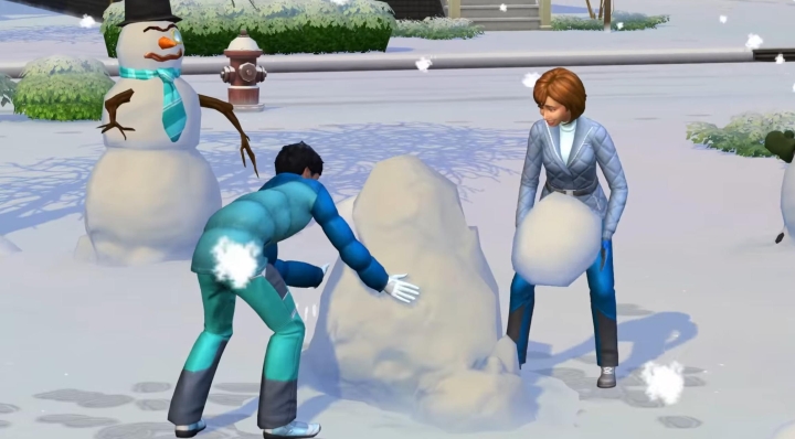 The Sims 4 Seasons: Making a snowman