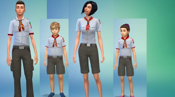 Scout uniform in The Sims 4 Seasons