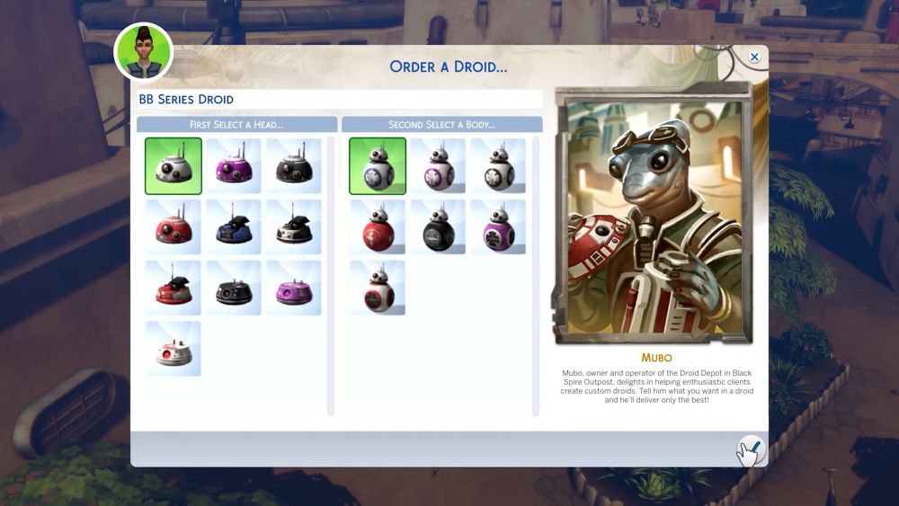 Buy a droid in The Sims 4 Star Wars