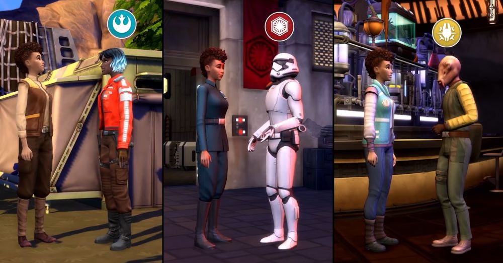 Work for three separate factions in The Sims 4 Journey to Batuu game pack