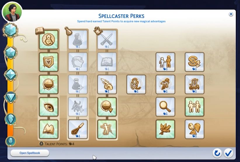 Spellcaster Perks allow bonuses to witches in The Sims 4 Realm of Magic