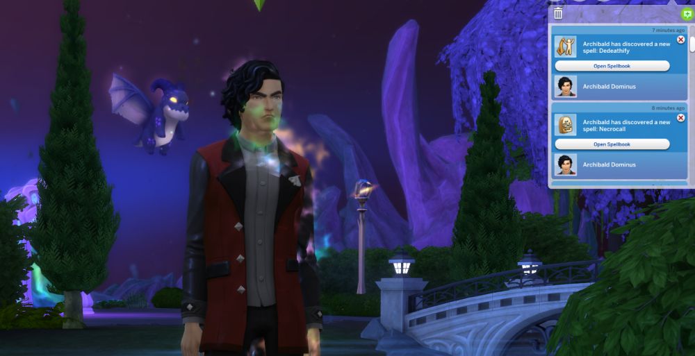 Learning spells in The Sims 4 Realm of Magic
