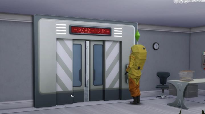 The Sims 4 StrangerVille - The player Sim enters the secret lab in a hazmat suit
